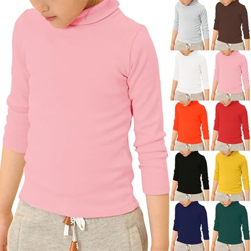 Betadog Unisex Baby Boys Girls Warm Knit Sweater Pullover Long Sleeve Soft Turtleneck High Neck Solid (Pink, 3-4 Years)