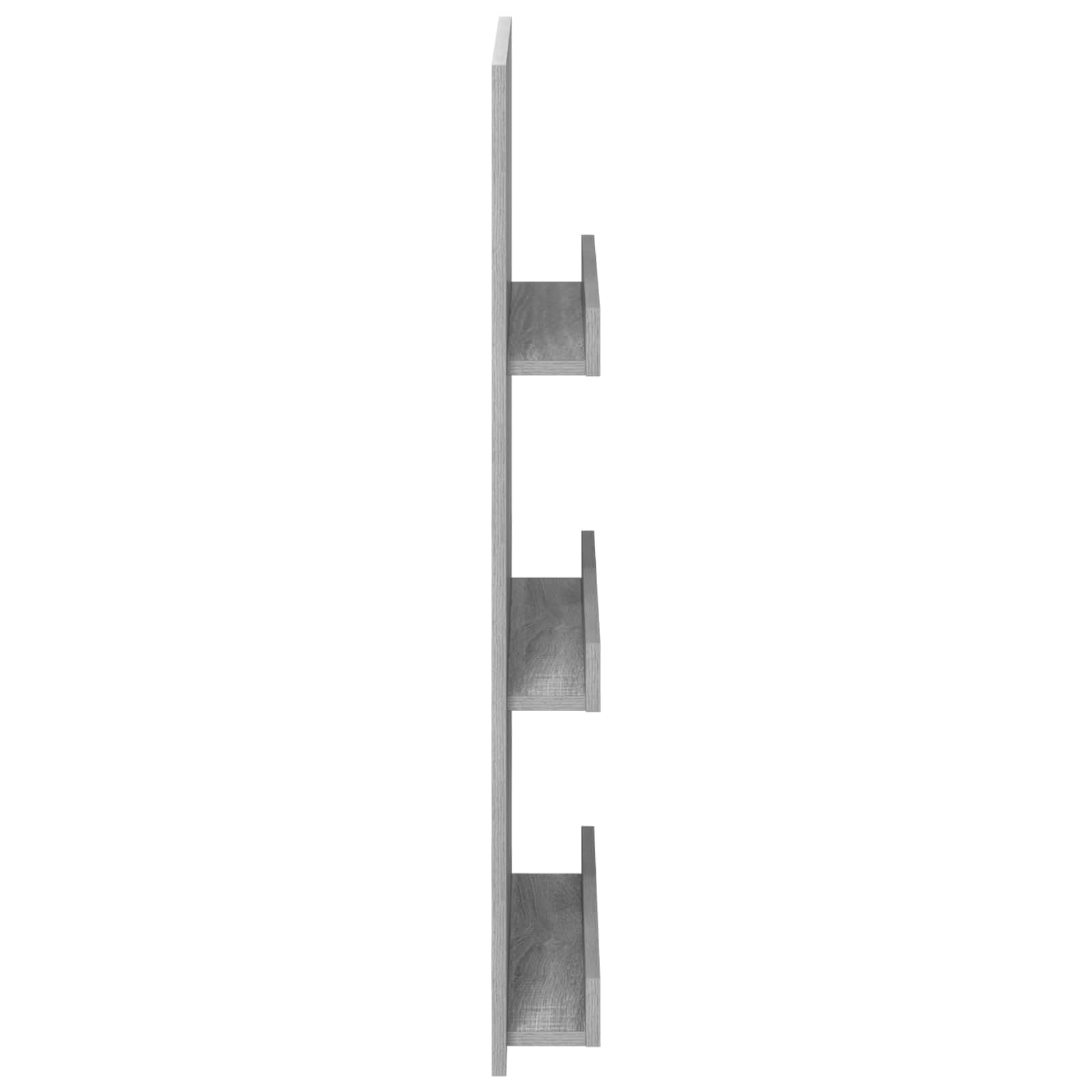 Portariviste in legno grigio, 51 x 11 x 102 cm, design moderno, libreria rettangolare sottile per soggiorno e ufficio, facile da pulire