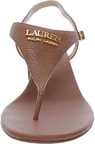 Lauren Ralph Lauren Westcott Tumbled Leather Sandal Deep Saddle Tan 8.5 B (M) | Image 2