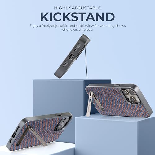 Image of PULOKA for iPhone 14 PRO Case, Back Cover with Kickstand & Metal Camera Ring & 360 Military-Grade Protection, | Ultra Hybrid Slim Case (Blue, iPhone 14 Pro)