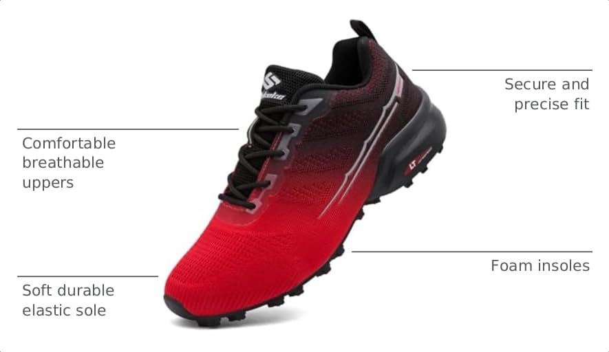 Image of Men's Trail Running Shoes Lightweight Breathable Walking Hiking Sneakers Outdoor Athletic Tennis Cross Training Shoes