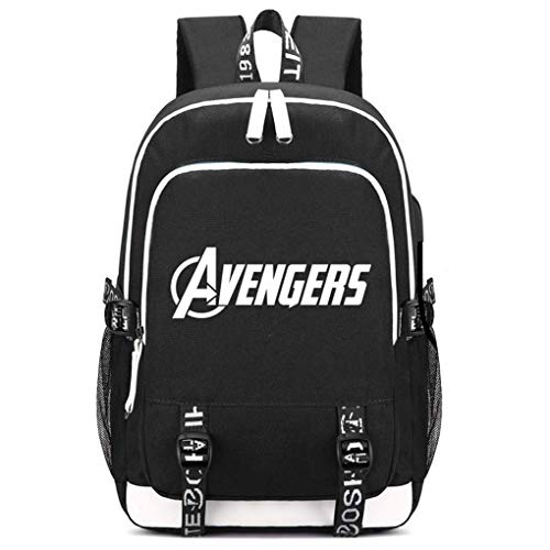 Preisvergleich Produktbild Memoryee Unisex Schulrucksack Geheimnisvoll Avengers Gedruckt Rucksack Laptop-Rucksack Multifunktionaler Daypack mit USB-Ladeanschluss Headset-Anschluss und 2 Linien Schwarz5