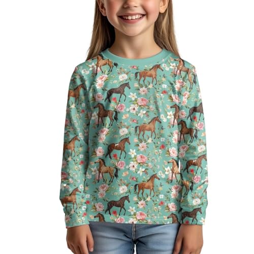 Image of Kids Long Sleeve Shirts for Girls 3-16 Year Old Cute Clothes for Teen Girls Casual Workout Tops