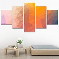 SIGNWIN 5 Panel Canvas Wall Art Modern Art Contemporary Digital Art Dramatic Geometric Multicolor Patterns for Home Decorations Ready to Hang - 60