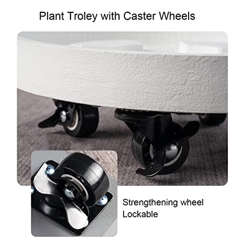 Support à roulettes pour plantes freins intégrés base grise de 41,9 cm stable - 4