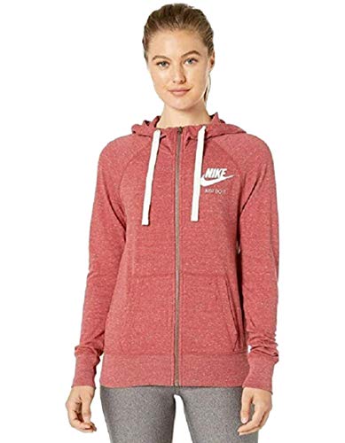 Nike Womens Sportswear Gym Vintage Full-Zip Hoodie (Dusty Peach, Small)