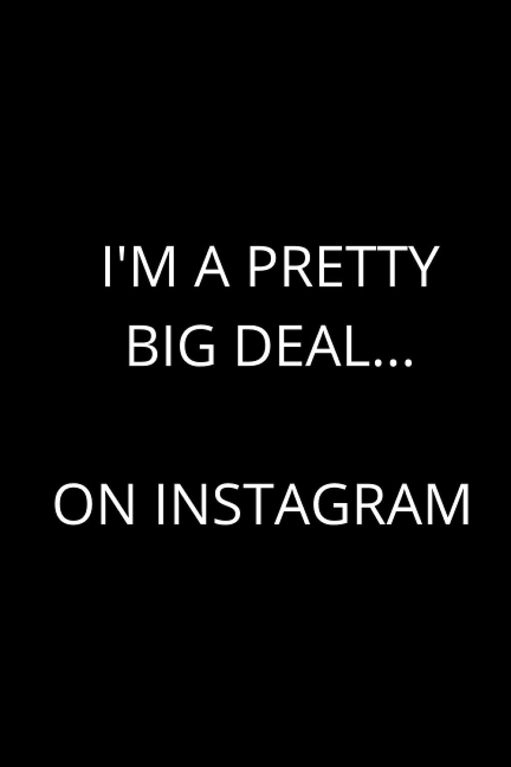 I'm a pretty big deal... on Instagram: Cute Social Media Fan Notebook, Perfect Gift Idea For IG Influencer
