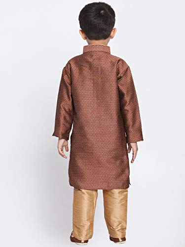 Image of JBN Creation VASTRAMAY Baby Boys' Cotton Silk Blend Kurta Pyjama Set VASBK047MAnPRG 14
