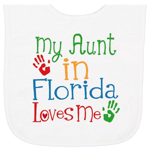 inktastic My Aunt in Florida Loves Me Baby Terry Cloth Bib