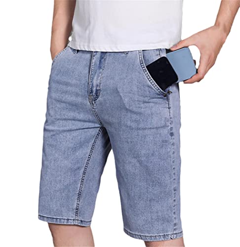 Short d'été classique pour homme KEHAIOO en coton stretch bleu clair