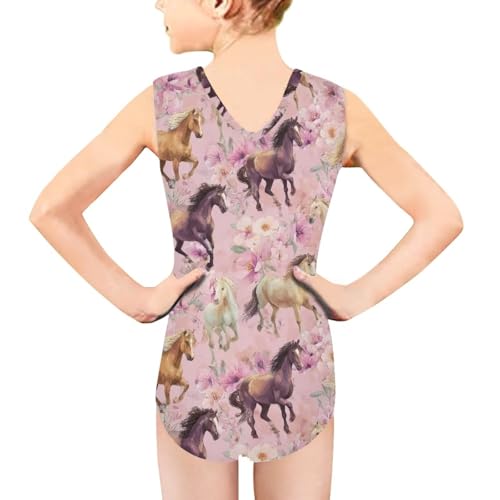 Image of Swimsuits for Girls 3-14 Summer Kids Bathing Suits Gymnastics Leotards One Piece Swimwear