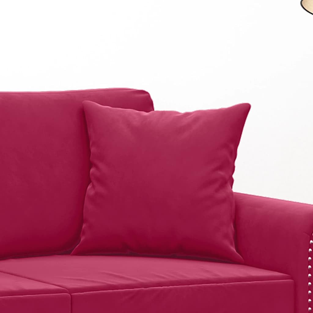 Cojín decorativo (40 x 40 cm, terciopelo, 2 unidades), color rojo y burdeos