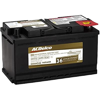 ACDelco Battery Asm - 94RAGM & Gold 48AGM AGM BCI Group 48 Battery , Black