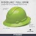 Pyramex Ridgeline Full Brim Hard Hat 4 Point Ratchet Hi Vis Lime