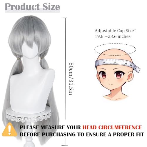 Image of LABEAUTE Unsex Cosplay Wig for Men Woman for Short Straight Cosplay Wig with Bangs for Anime Heat Resistant Hair for Party and Halloween (grey)