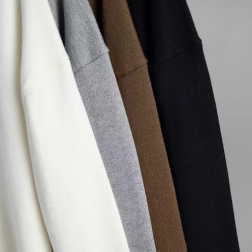 Round Neck Sweater Autumn and Winter New Loose Warm Simple Pullover Solid Color Knitted Sweater Women4