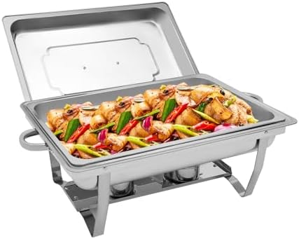 Mahlzeit Chafing Dish Stainless Steel Warming Holder, Food Warmer Heat Container, Recaud for Catering, Buffet and Party (1 x 1/1 GN Holder