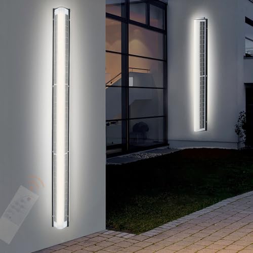 Lampe murale solaire IP65 étanche 80cm avec télécommande et lumière blanche