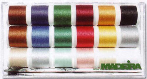 Madeira8030 Cotona No.30 Sewing Thread Box with 18 Bobbins of 200 m Each