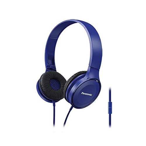 Panasonic RP-HF100ME-A On Ear Kopfhörer - Headset mit 10-23.000 Hz, 30 mm Wandler, kompakt zusammenfaltbar, blau