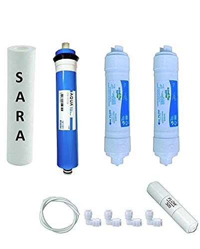Sara Complete RO Service Kit with vontron Membrane inlines Carbon Inline+Spun Filter+fr+Pipe+Elbows for Aqua Fresh/Grand Plus/Swift and All Type Ro Water Purifiers