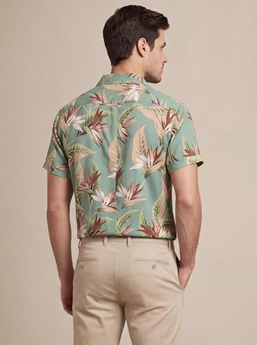 Image of GRECIILOOKS Men's Casual Stylish Printed Regular Fit Shirt | Formal Half Sleeve Shirt for Man | Trendy Summer Outfit for Men