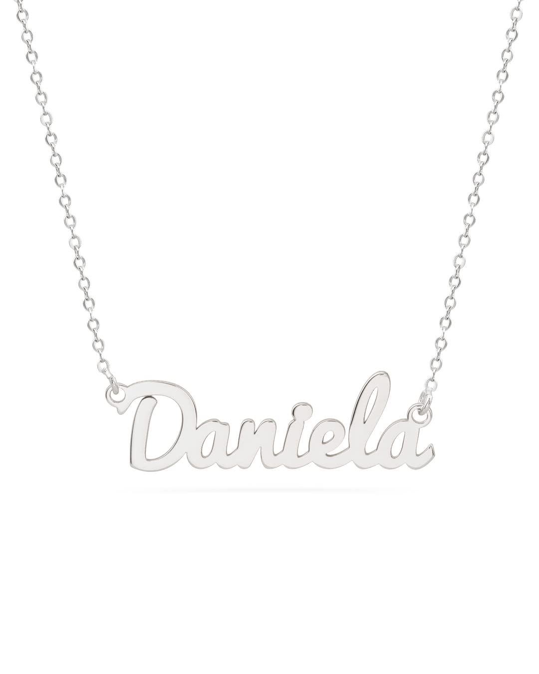 doble aro doble aro Colgante Personalizado con Nombre - Plata de Ley 925/1000 para Mujer – Collar Artesanal con Cadena Ajustable - Hecho en España (Modelo Baby, Plata de Ley)