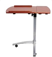 Vista 4 de Escritorio para computadora portátil, mesa ajustable sobre la cama con ruedas, sofá portátil con ruedas, mesa auxiliar con parte superior