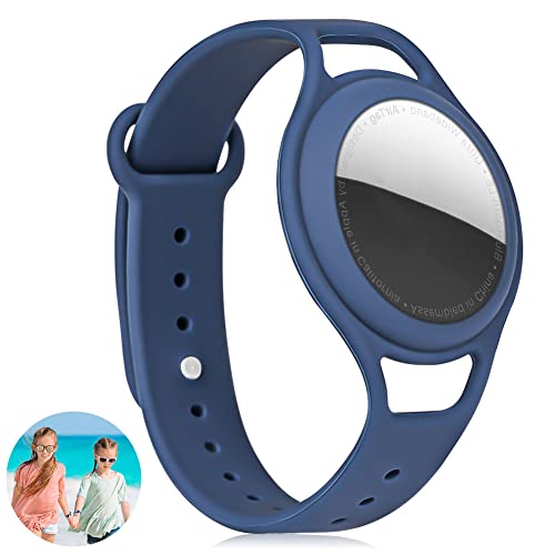 AXFEE Kinder Wasserdicht Armband, Versteckt Halter für Apple Air Tag, Ganzkörperschutz Silikon AirTag, Hülle Kleinkind Anti-Verloren GPS Tracking, AirTag Schutzhülle Anti-Lost,AirTags Band für Kinder Cover