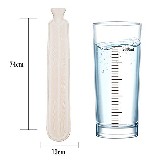 Long-Hot-Water-Bottle-with-Cover2L-Hot-Water-Bottle-with-Removeable-Washable-Soft-Plush-Cover-Warm-in-WinterNatural-Rubber-Bottle-for-NeckWaistBackLegsShoulder74-x-13cm-Dark-Grey
