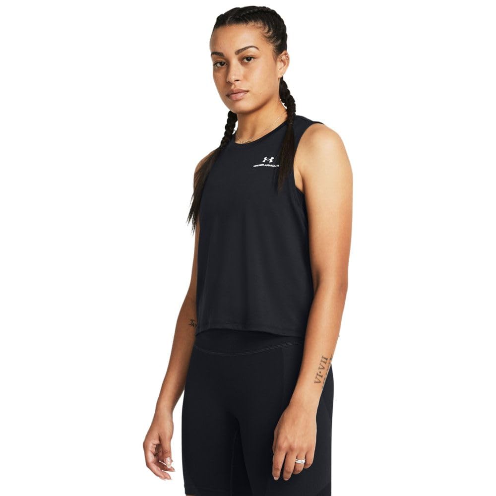 Under Armour Women's Black/White Van Energy Cross Tank 1383654-001, M