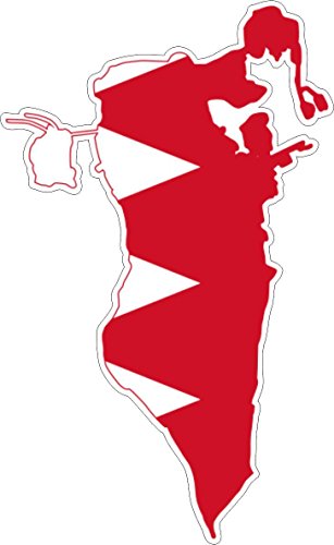 Akachafactory Autocollant Sticker adhesif Voiture Vinyle Drapeau Carte bahrein