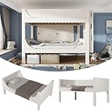 【2 lits 90x200 cm 】Deux couchages généreux (superposé) idéaux pour deux enfants ou un parent avec son enfant. Solution idéale pour optimiser l’espace dans les petites chambres ou les studios.