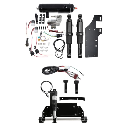 XFMT Motorcycle Electric Center Stand Air Ride Suspsension Kit W/Air Tank For Harley Touring Models 2009-2016