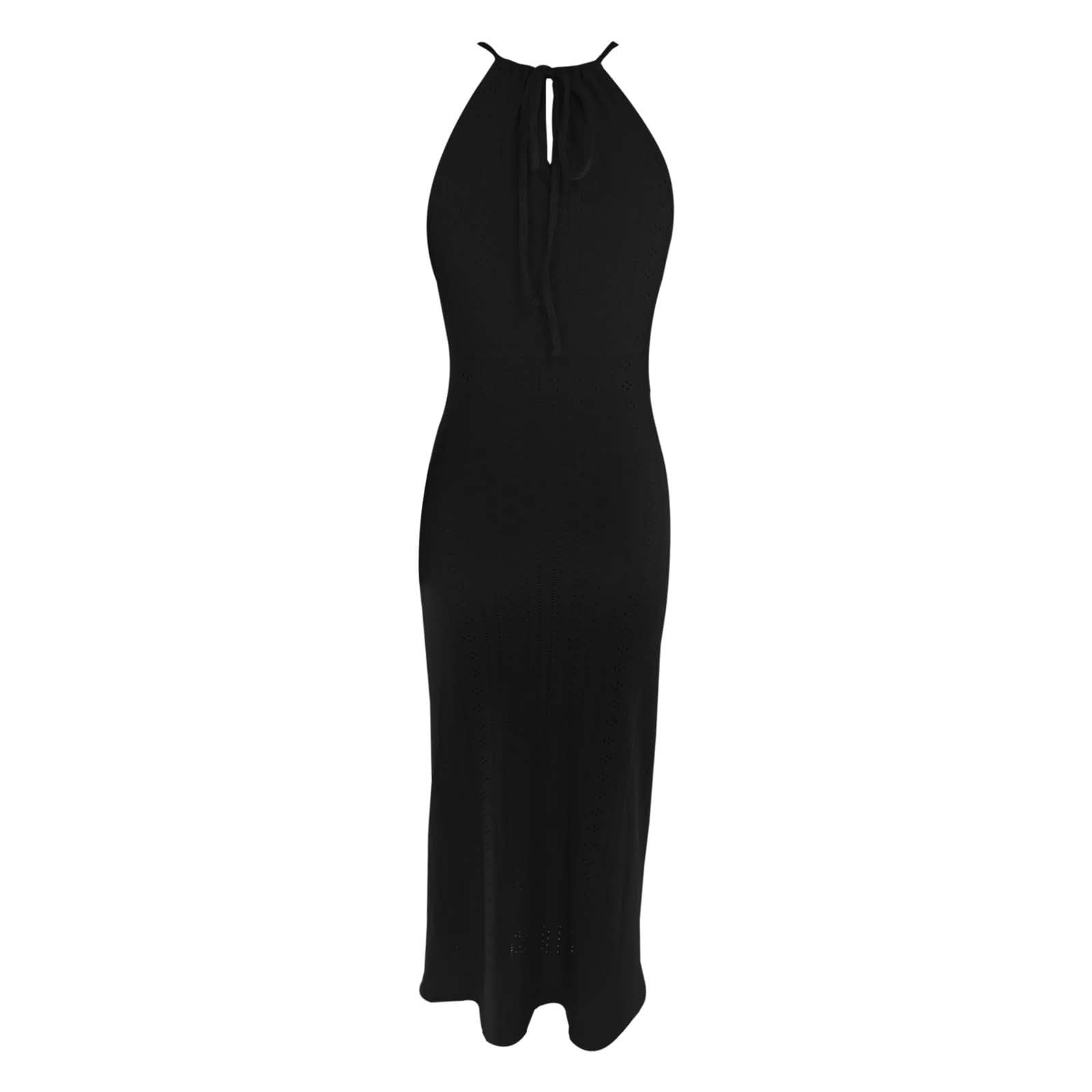 Vestido casual de verano para mujer, sin mangas, con espalda descubierta, tirantes en el cuello, lazo lateral, cómodo, transpirable, para fiestas, uso diario
