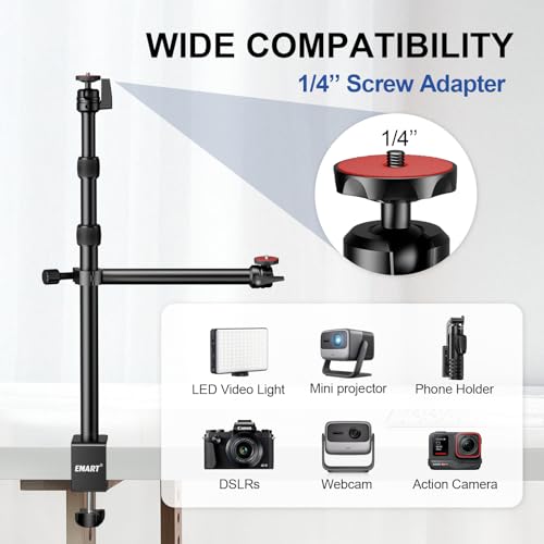 Support de bureau pour appareil photo orientable et ajustable