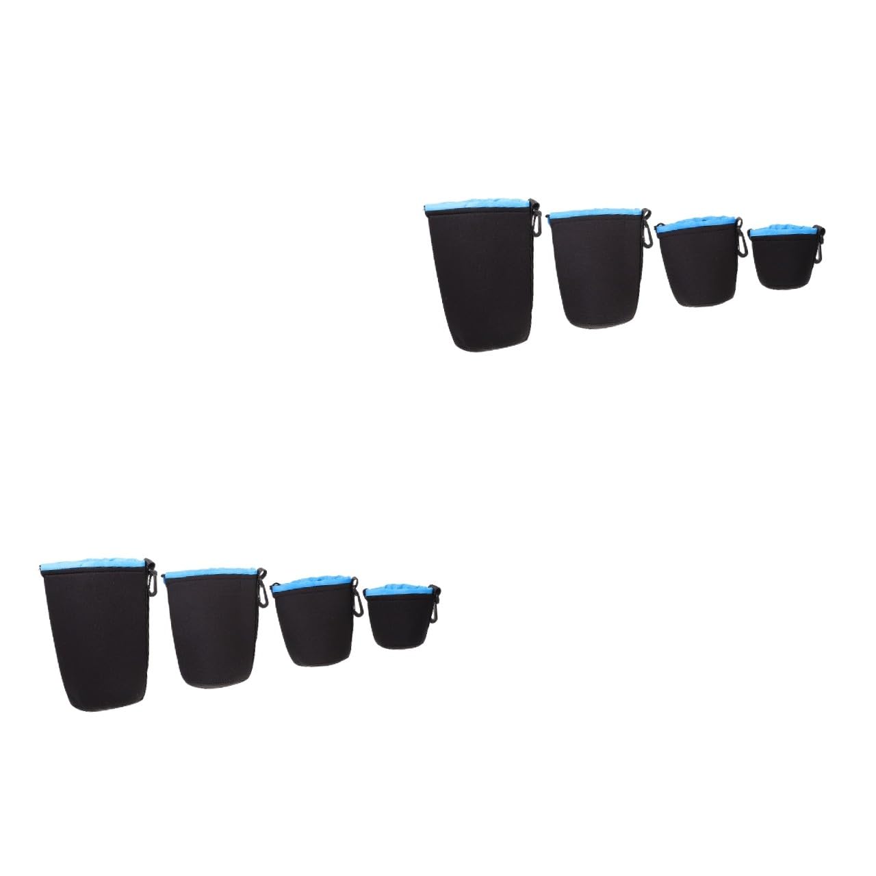 2 Series Funda para Lentes De Cámara Neopreno Protección contra para Objetivos DSLR Y Mirrorless Portátil Azul 4 Piezas*2
