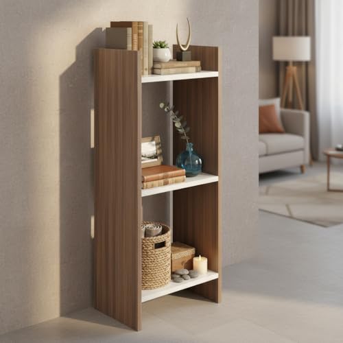 FURNEASER 3-Tier Engineered Wood Multipurpose Bookscase Rack Bookshelf, Storage Cabinet Organizer Stand for Home & Office (DN-LH)