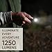 Energizer Jeep Sleek Metal Rechargeable LED Mini Flashlight, 1,250 Lumens, Conveniently Small EDC Flashlight with Portable Design and Durable Metal Construction