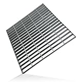 16x16 Galvanized Steel Drain Grate, B125 Class Sewer Grate, Weather-Resistant Outdoor Drain Cover, Heavy Duty Channel Grate, Silver Square Drainage Grate (15.7inX15.7in 40cmX40cm)
