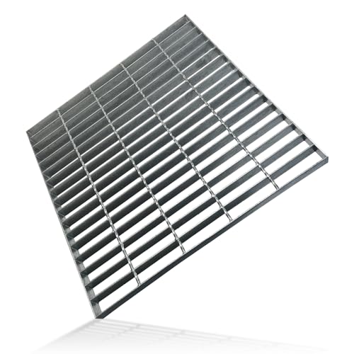 16x16 Galvanized Steel Drain Grate, B125 Class Sewer Grate, Weather-Resistant Outdoor Drain Cover, Heavy Duty Channel Grate, Silver Square Drainage Grate (15.7inX15.7in 40cmX40cm)
