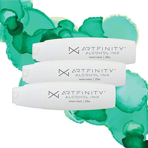 Artfinity Alcohol Inks 3 Pack - Vibrant, Professional, Dye-Based Alcohol Inks for Artfinity Alcohol Markers, Artists, Drawing, & More! - Parrot Green BG3-5
