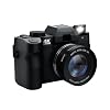 48MP Digital Camera 4K Video 3-Inch LED Display 16X Optical Zoom Auto Focus 180° Flip Screen, 4K Vlogging Cameras Fotograficas for YouTube with 32GB TF Card, 2 Batteries Black
