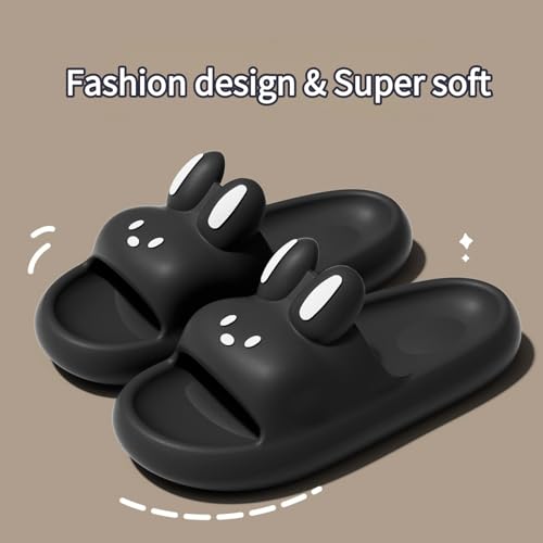 Cute Bunny Women's Cloud Pillow Slides Open-Toe Soft Kawaii Sandals Non-Slip Slippers Bathroom Indoor & Outdoor2
