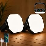Rechargeable Camping Light, 4000LM 6600mAh Solar Lantern, 2 Pack