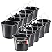Produktbild KADAX 10x Baueimer aus Kunststoff, 5l, Mörteleimer für Garten, Baustelle, Eimer mit Griff, Wassereimer, Stabiler Zementeimer, Mörtelkübel, Putzeimer, schwarz (10)