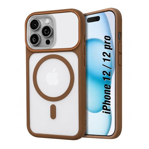 Image of AIBEX Protective Case for iPhone 12 / iPhone 12 Pro|Slim Protective Back Cover with Camera Lens Protection, Strong Magnetic Support & Anti-Slip Grip|Military Grade Drop Protection - Brown