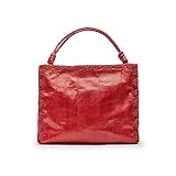  MALIPARMI Tasche BI002201438 aus Leder mit Rezeptdruck Farbe Rot mit Nähten aus Stoff