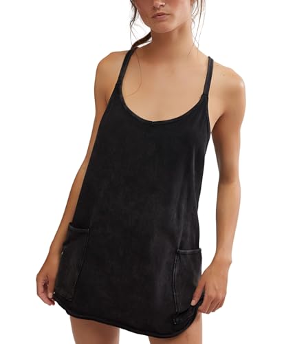 Free People, Women's, Hot Shot Mini Dress, Black, Large
