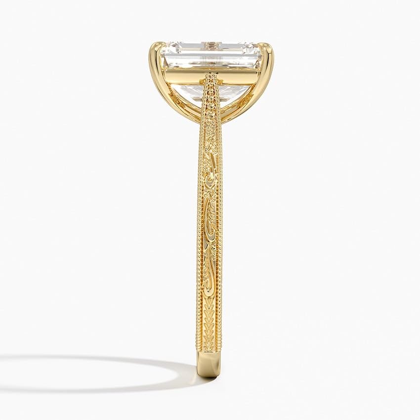 1-2 Ct Engraved Engagement Wedding Moissanite Ring, 10k 14k 18k Gold & 925 Sterling Silver Engagement Ring Christmas Gift For Her2